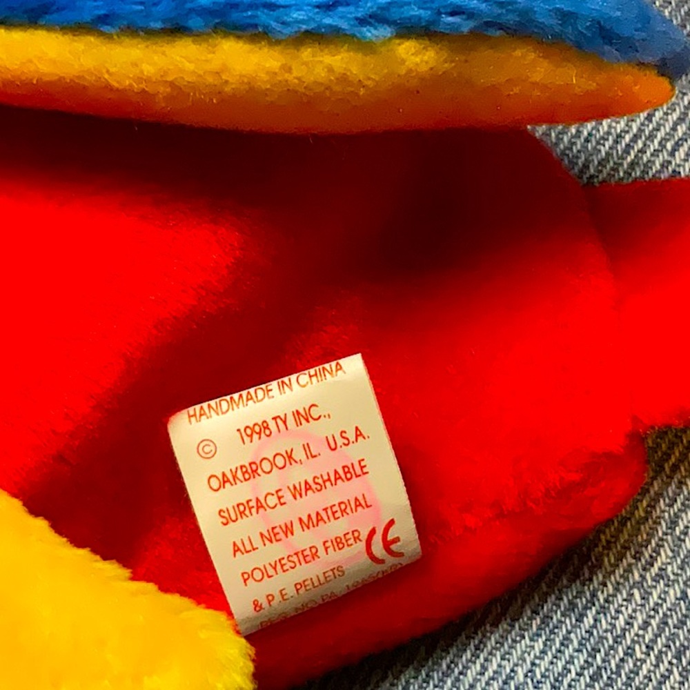 Retired 1997 Ty “Jabber” The Parrot Tush Tag Error (1998). Born October 10, 1997 - Picture 8 of 8